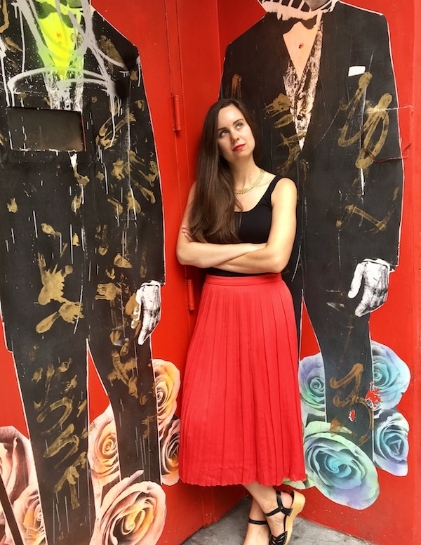 Banana Republic Womens Pleated Midi Skirt Lower East Side Street Art